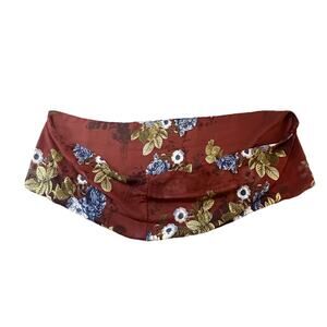 Women’s Burgundy Floral Sheer Scarf Wrap Shawl – 100% Polyester Vintage Inspire